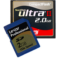 SD and Compact Flash cards
